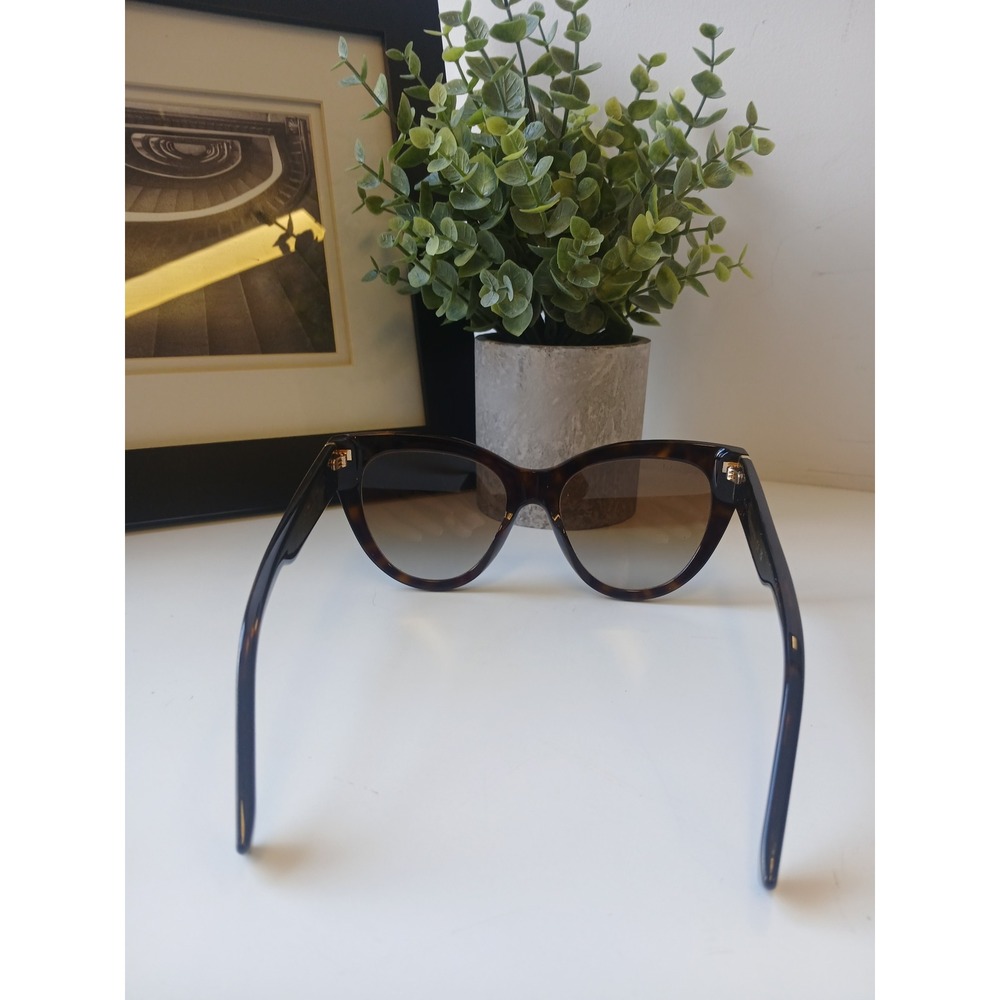 Gucci GG0460S Cat Eye Sunglasses Tortoise Shell Web Stripe Made in Italy 53mm - Picture 7 of 8